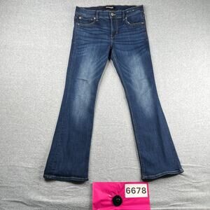 Express Denim Jeans 6S Barely Boot Mid Rise Stretch Casual Blue Distressed